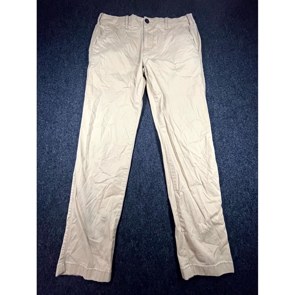 Hollister Epic Flex Chino Pants Mens 32x30 Khaki Flat Front Skinny Leg Casual